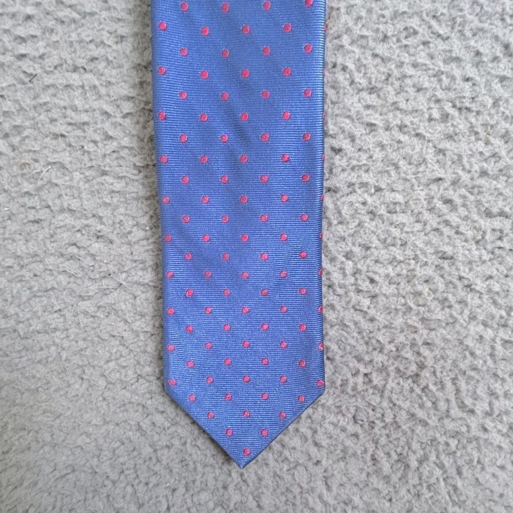 Breuer men’s silk Blue and Pink Polka Dot Tie